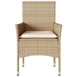 vidaXL Chaises de jardin avec coussins lot de 2 beige résine tressée