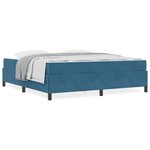 vidaXL Cadre de lit Bleu foncé et blanc 180 x 200 cm Velours