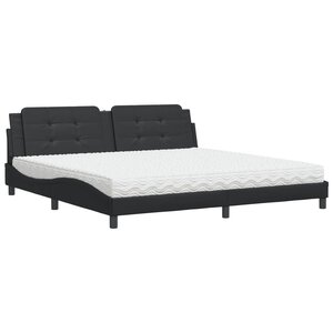 vidaXL Lit avec matelas Zadar noir 200x200 cm similicuir