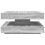 vidaXL Table basse rotative à 360 degrés sonoma gris 70x70x34 5 cm
