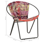 vidaXL Chaise ronde Chindi Multicolore Tissu