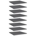 vidaXL Panneaux de bibliothèque 8 Pièces gris brillant bois d’ingénierie