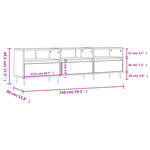 vidaXL Meuble TV chêne fumé 150x30x44 5 cm bois d'ingénierie