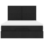 VidaXL Cadre de lit ottoman avec matelas noir 140x190 cm tissu