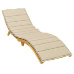vidaXL Coussin de chaise longue beige 200x50x3 cm tissu oxford