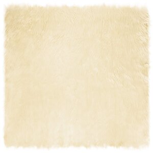 vidaXL Tapis en fausse Tafalla Crème 200 x 200 cm Polyester