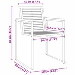 vidaXL Transat 3 Pièces Marron 200 x 60 x 88cm Bois d'acacia massif