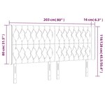 vidaXL Tête de lit à LED Vert foncé 203x16x118/128 cm Velours