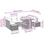 vidaXL Ensemble de salle à manger pour jardin 8 Pièces Noir et Marron