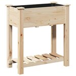 vidaXL Cache-pot de jardin avec étagère Beige 71 x 37 x 76.5 cm
