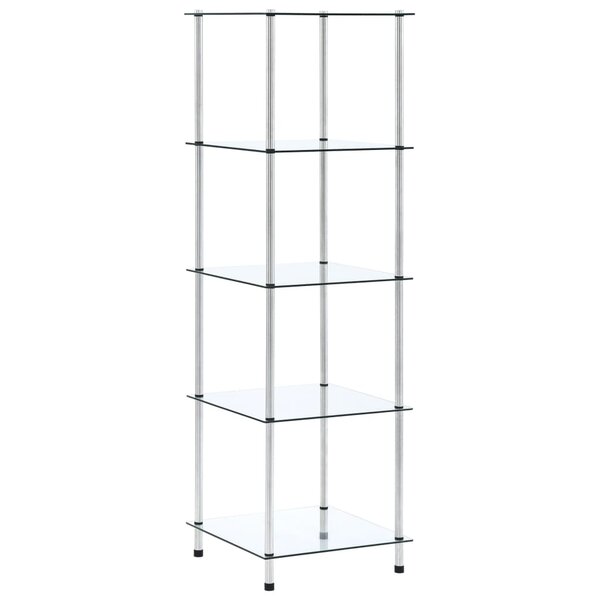 vidaXL Étagère 5 niveaux Transparent 40x40x130 cm Verre trempé