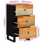 vidaXL Buffet avec 3 tiroirs 40x33 5x75 cm bois massif d'acacia