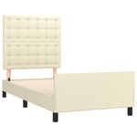 vidaXL Cadre de lit sans matelas crème 90x190 cm similicuir
