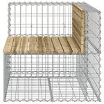 vidaXL Banc de jardin design gabion 92x71x65 5cm bois de pin imprégné