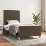 vidaXL Cadre de lit avec tête de lit Marron foncé 100x200 cm Tissu