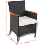 Salon de jardin meuble d'extérieur ensemble de mobilier 5 pièces avec coussins résine tressée noir 02_0016473