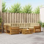 vidaXL Ensemble de canapés d'extérieur 7 Pièces Naturel et Beige