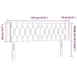 vidaXL Tête de lit à LED Crème 147x16x78/88 cm Tissu