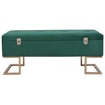 vidaXL Banc avec compartiment de rangement 105 cm Vert Velours