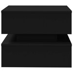 vidaXL Table basse avec lumières LED noir 50x50x40 cm