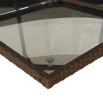 vidaXL Ensemble à manger de jardin et coussins 9 Pièces marron poly rotin