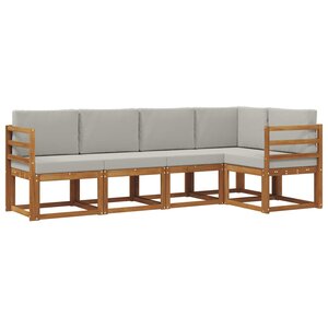 vidaXL Ensemble de canapés d'extérieur 5 pc Gris Naturel et Clair