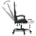vidaXL Chaise de jeu avec repose-pied Noir et blanc Similicuir