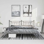 vidaXL Cadre de lit métal sans matelas avec tête de lit noir 183x213cm