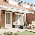 vidaXL Auvent Rétractable Crème 350 x 200 cm tissu