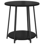 vidaXL Ensemble de tables d'appoint avec étagère 2 Pièces Chêne noir