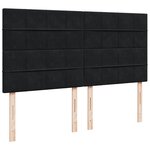 vidaXL Sommier à lattes de lit et matelas Noir 200x200 cm Velours