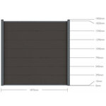 Kit clôture h1.85m philly gris bois composite l1.87 m