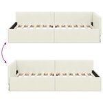 vidaXL Cadre de lit d'angle avec tête de lit Crème 90 cm x 200 cm