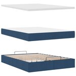 VidaXL Cadre de lit ottoman avec matelas bleu 140x200 cm tissu