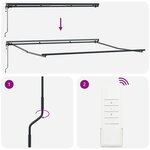 vidaXL Auvent Rétractable Crème 350 x 250 cm Tissu  Métal