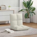 vidaXL Fauteuil de sol ajustable Crème Velours