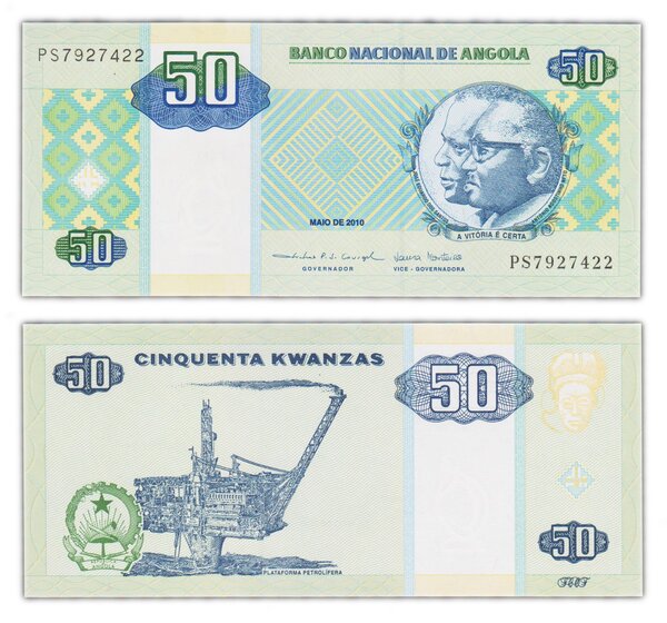 Billet de collection 50 kwanzas 2010 angola - neuf - p146b