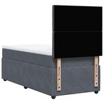 vidaXL Sommier à lattes de lit et matelas Gris foncé 90x190 cm Velours