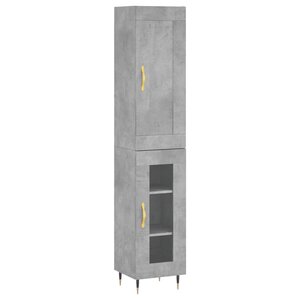vidaXL Buffet haut Gris béton 34 5x34x180 cm Bois d'ingénierie