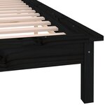 vidaXL Cadre de lit à LED noir 200x200 cm bois massif