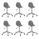 vidaXL Chaises pivotantes à manger lot de 6 Gris clair Tissu
