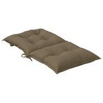 vidaXL Coussins de chaise à dossier bas lot de 2 taupe mélangé tissu
