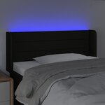 vidaXL Tête de lit à LED Noir 93x16x78/88 cm Tissu