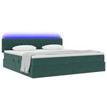 vidaXL Lit de rangement LED avec matelas Vert foncé 200 x 200 cm