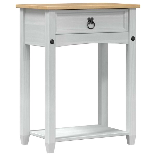 vidaXL Table console avec tiroir Blanc 55 x 35 x 73 cm Pin massif