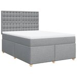vidaXL Sommier à lattes de lit avec matelas Gris clair 140x200cm Tissu