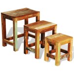 vidaXL Table gigogne 3 Pièces vintage Bois de récupération