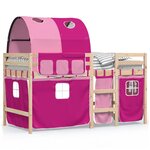 vidaXL Lit mezzanine enfants avec tunnel sans matelas rose 90x200 cm
