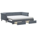 vidaXL Lit de jour avec gigogne et tiroirs gris foncé 90x190cm velours