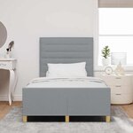 vidaXL Cadre de lit avec tête de lit Gris clair 120 x 190 cm tissu